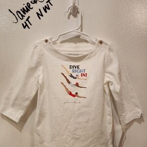 White Kids Shirt with Dive Print